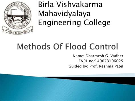 Methods of flood control