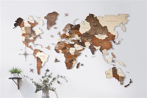 The first-ever 3D Wooden World Map to chart your travels - Yanko Design