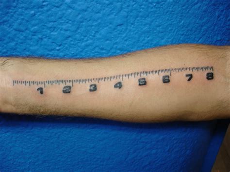 prosthetic knowledge — Forearm Ruler Tattoo From Mikey Sklar in 2007: