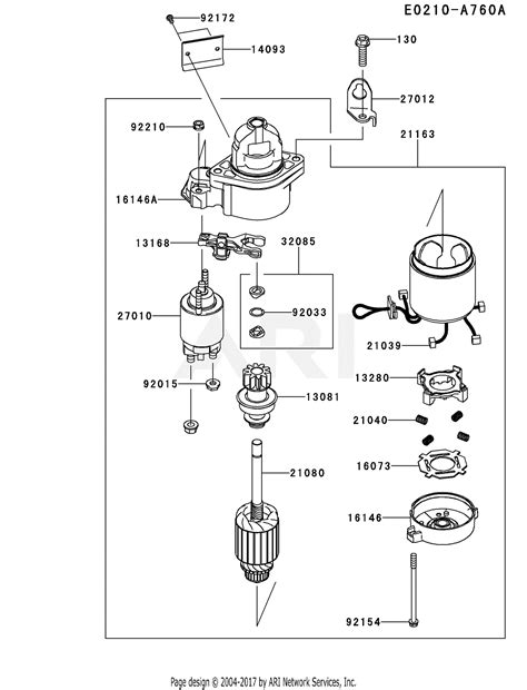 Kawasaki FX801V-FS00 4 Stroke Engine FX801V Parts Diagram for STARTER