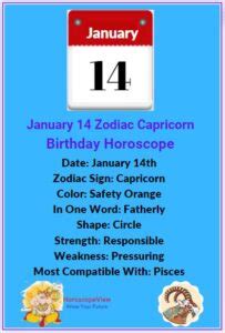 January 14 Zodiac Sign - Love, Career, Money & Personality