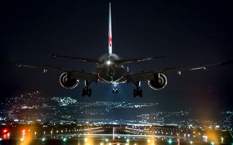 Airplane At Night Wallpaper 07489 - Baltana