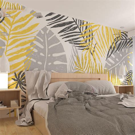 Creative Rainforest Tropical Palm Leaves Wallpaper Wall - Etsy | Home wallpaper, Palm leaf ...