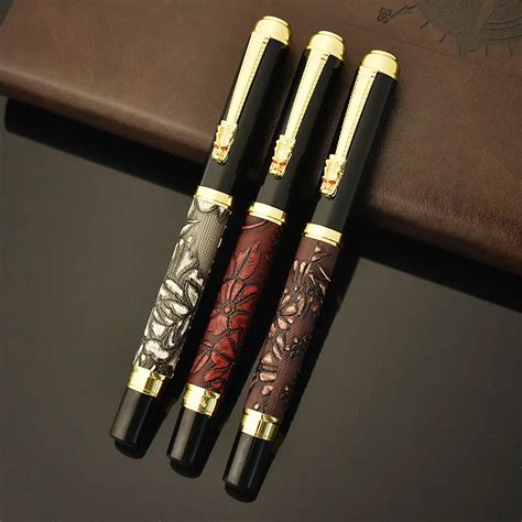 Elegant Metal Leaf Design Fountain Pen Calligraphy Pens For Students ...