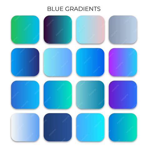 Premium Vector | SET OF BLUE GRADIENT COLOR PALETTE