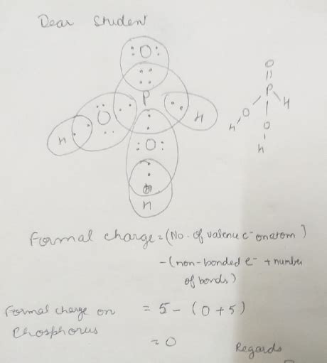 Draw Lewis dot structure of H3PO3 and find out the formal charge on ...