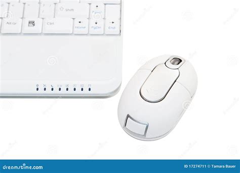 White Laptop with Cordless Mouse Stock Image - Image of technology, background: 17274711