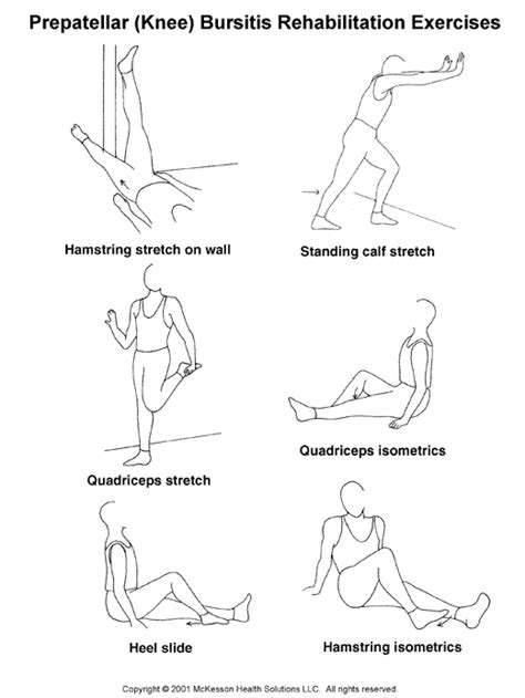 Sports Medicine Advisor 2003.1: Prepatellar (Knee) Bursitis Exercises: Illustration