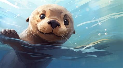 Premium AI Image | Anthropomorphic Otter Illustration