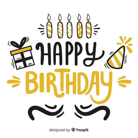 Creative happy birthday lettering background Vector | Free Download