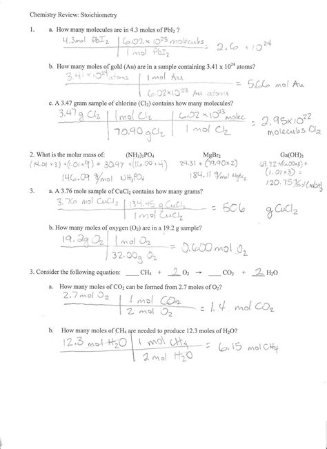 Mole Mole Stoichiometry Worksheets