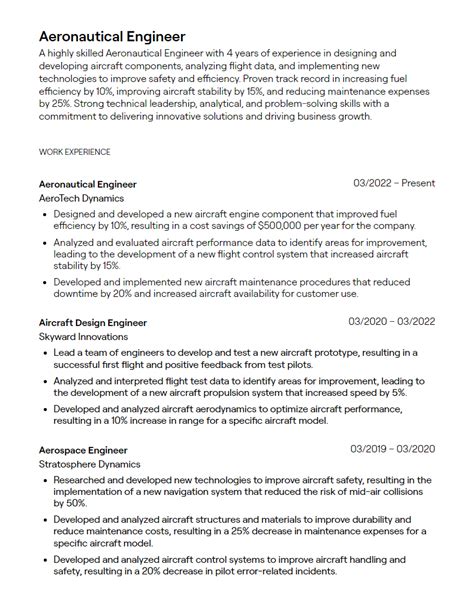 3+ Aeronautical Engineer Resume Examples [with Guidance]