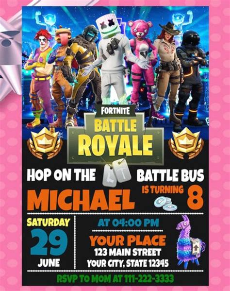 Take a Look at the Coolest 14 Fortnite Party Invitations! | Catch My Party