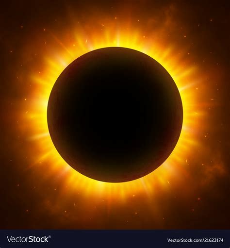 Total eclipse of the sun with corona solar Vector Image