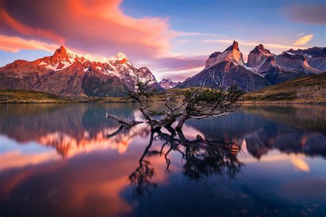 Fondos de pantalla : luz de sol, Árboles, montañas, puesta de sol, lago, agua, naturaleza ...