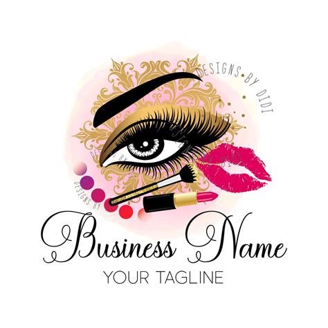 Makeup Logo Design, Lash Custom Logo Design, Cosmetic Makeup Logo Gold ...