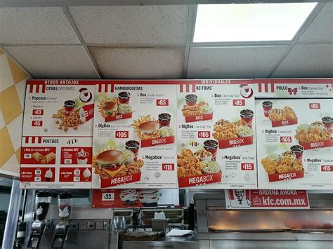 Menu at KFC restaurant, Naucalpan, Av. Gustavo Baz Prada 226