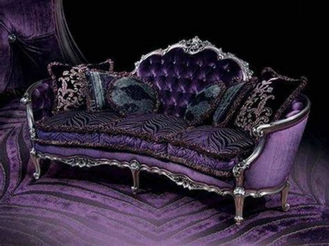 gothic-furniture-victorian-sofa-with-black-and-velvet-purple-fabrics