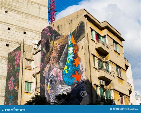 Building with Graffiti in Beirut, Lebanon Editorial Stock Image - Image ...