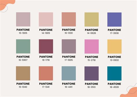 Metallic Pantone Color Reference Chart