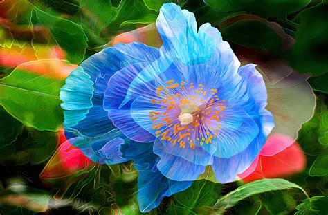 Blue Flower Painting Wallpaper,HD Artist Wallpapers,4k Wallpapers,Images,Backgrounds,Photos and ...