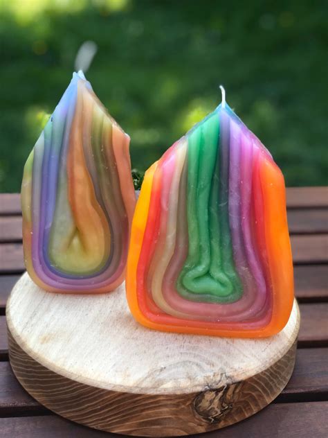 Abstract Feather Candle Colourful Candle Rainbow Candle Rainbow Gift Bohemian Decor Housewarming ...