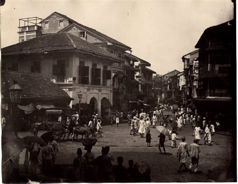 Busy Street Scenes in Bombay (Mumbai) - c1880's - Old Indian Photos