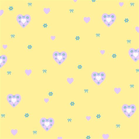 Premium Vector | Illustration of flower heart ribbon on a pastel yellow ...