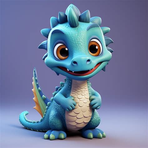 Premium Photo | 3D rendered cartoonish baby dinosaur