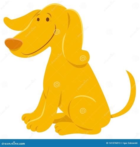 Funny Yellow Dog Cartoon Animal Character Stock Vector - Illustration ...