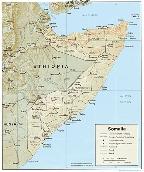 Detailed relief and political map of Somalia. Somalia detailed relief and political map ...