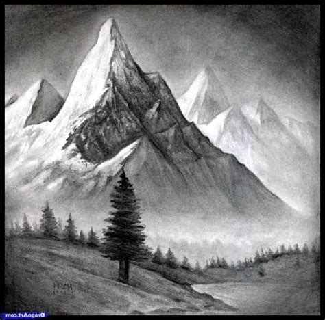 Resultado de imagen de mountain drawing | Landscape drawings, Realistic ...