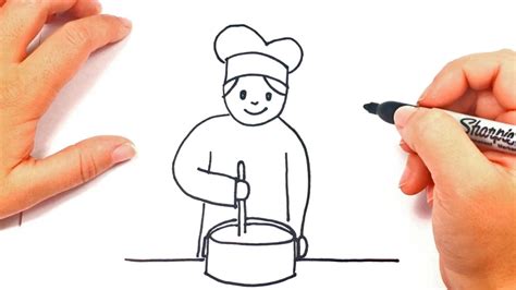 How to draw a Cook | Cook Easy Draw Tutorial - YouTube