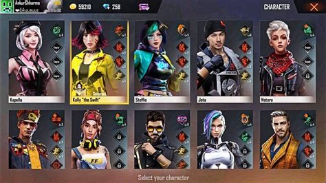 5 best Free Fire characters for ranked mode