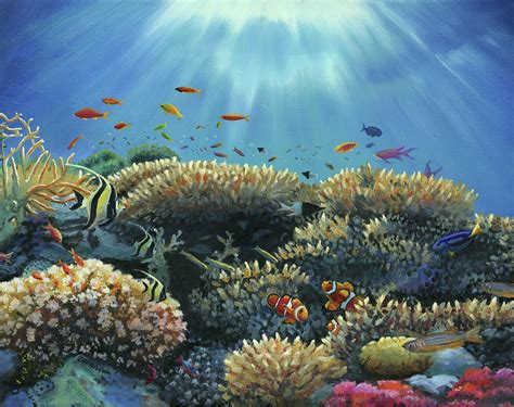 Coral Reef Painting / OCEAN Coral Reef Acrylic Painting Tutorial LIVE Beginner ... - Hand ...