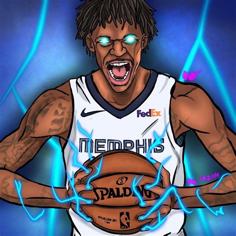 🔥 Free Download Get Your Nba Jersey Gift Ja Morant Drawing Artwork Wallpaper by @angelj ...