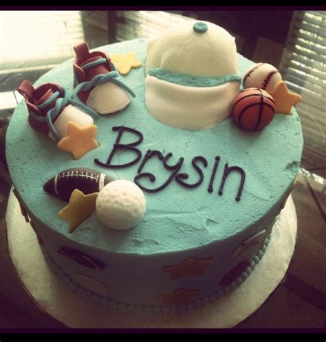 Sports Themed Baby Shower Cake - CakeCentral.com