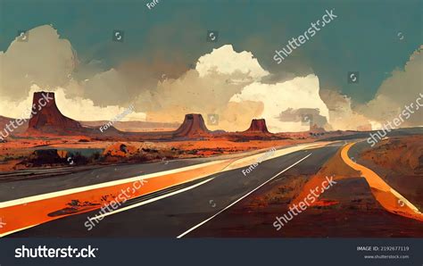 Abandoned Road Desert Empty Road Worn Stock Illustration 2192677119 | Shutterstock