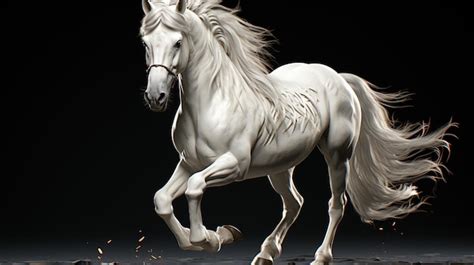 Premium AI Image | white horse unicorn