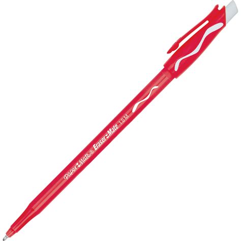 Paper Mate Eraser Mate Ballpoint Stick Erasable Pen, Red Ink, Medium ...