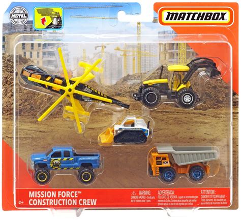 Matchbox Mission Force Construction Crew Diecast Vehicle 5-Pack Mattel Toys - ToyWiz