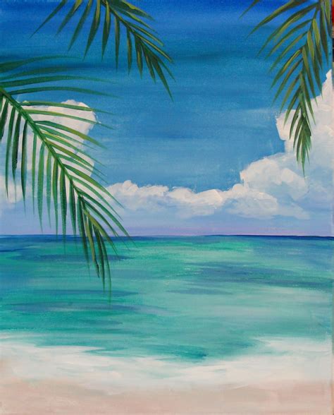 Image result for easy beach paintings for beginners | Beach art ...