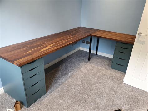 Built my L shape karlby desk! Ready to add in computers now : r/ikeaPCstations