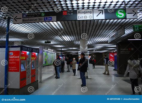 People in Front of Information Signs in Munich Subway Editorial Stock Photo - Image of people ...