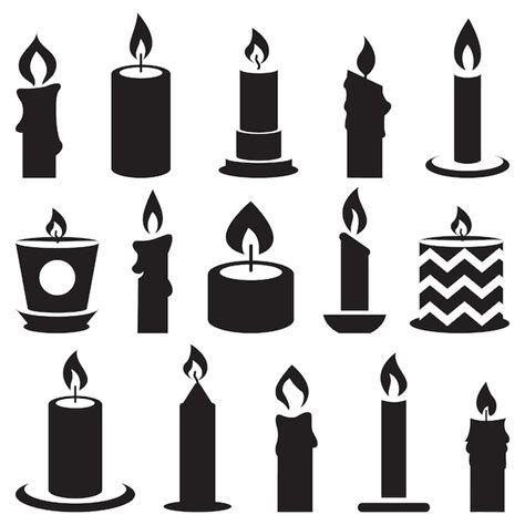 Premium Vector | Black candle icon collection set of candle icons