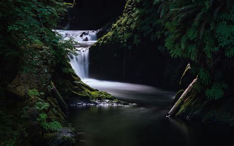 Hermosas fotos de paisajes en hd de cascadas nocturnas | Waterfall, Green nature wallpaper ...