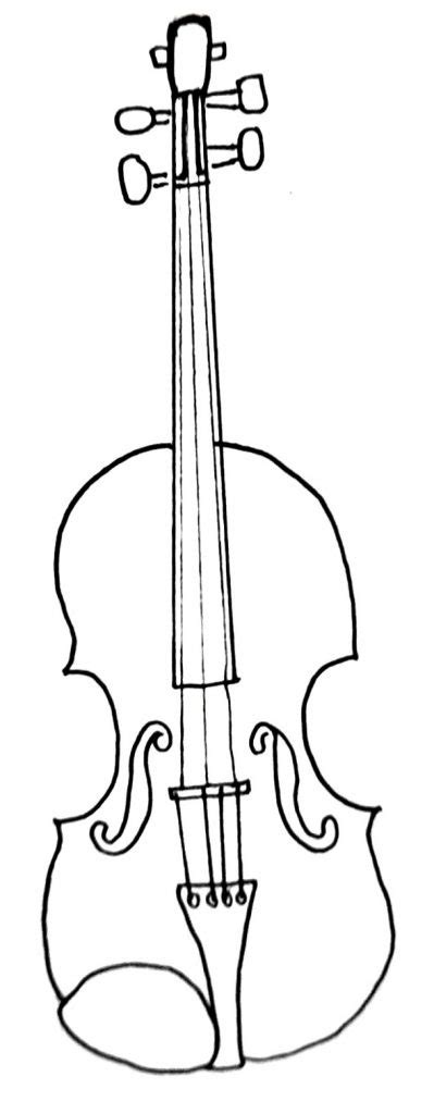 How To Draw A Violin In 9 Easy Steps - Bujo Babe