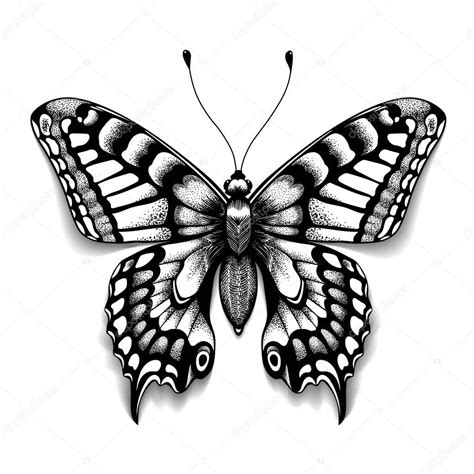 Realistic butterfly tattoo | Tattoo art butterfly for design and decoration. Realistic butterfly ...