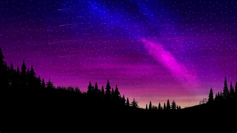 Purple pine forest landscape at night 1218493 Vector Art at Vecteezy