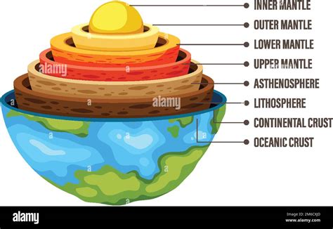 Diagram showing layers of the Earth lithosphere illustration Stock Vector Image & Art - Alamy